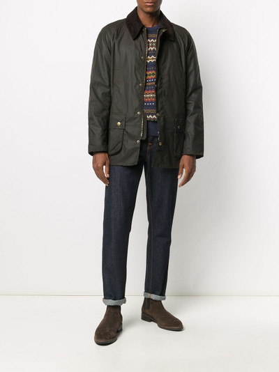 Barbour contrast collar buttoned jacket outlook