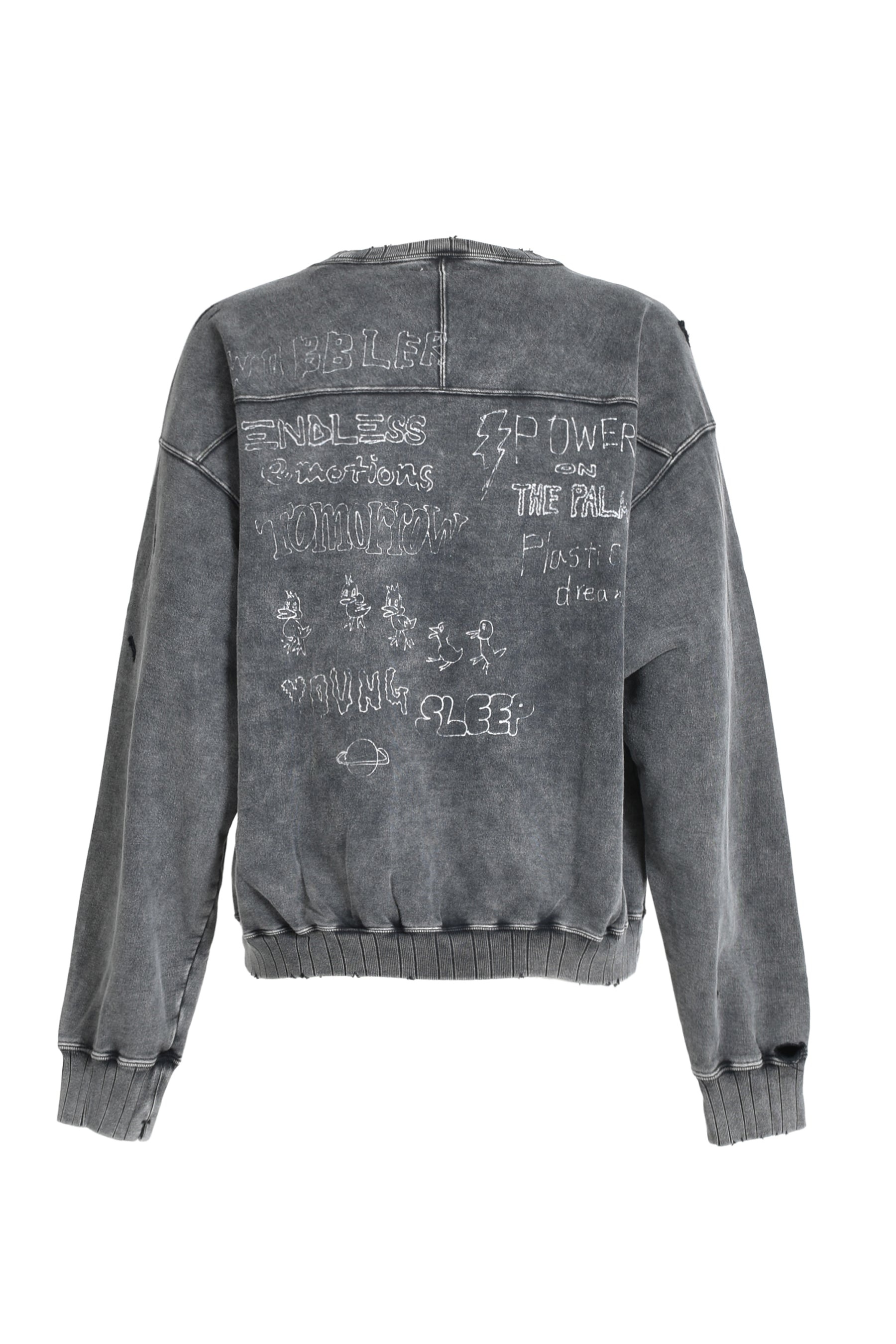 BLEACHED PULLOVER / BLK - 9