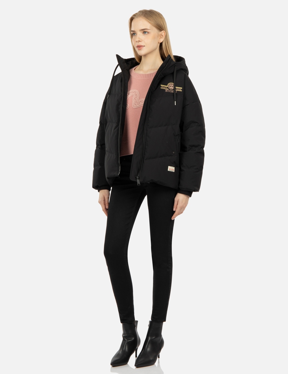 JAPANESE PATTERN KAMON EMBROIDERY DOWN JACKET - 4