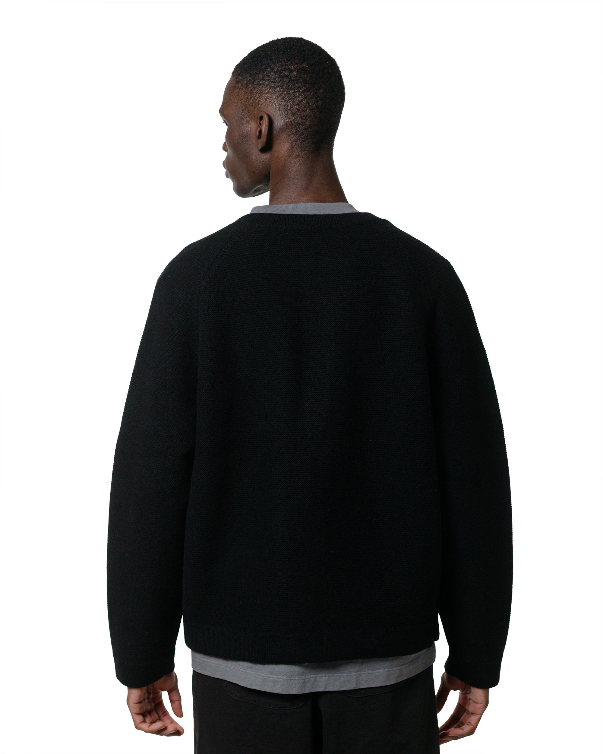 Wool Link Zip Cardigan Black - 3