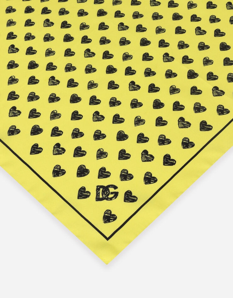 Dolce & Gabbana Heart-print silk bandanna outlook