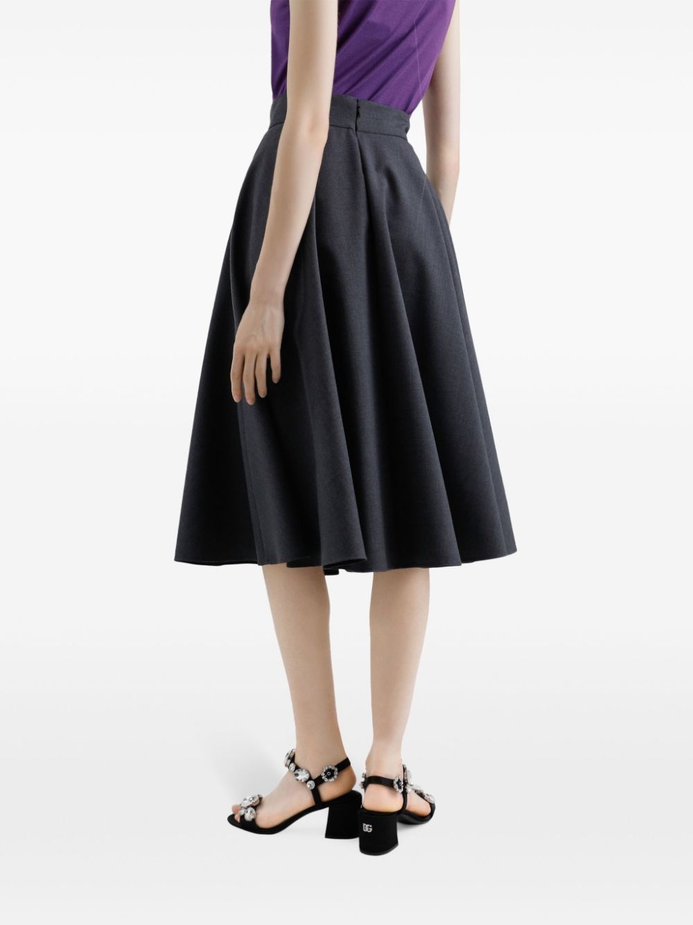 pleated midi skirt - 4