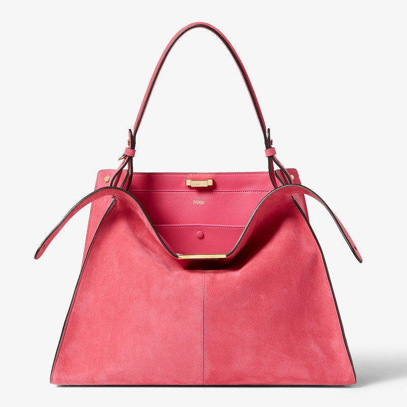 Fendi Way Large Petunia pink suede bag 3
