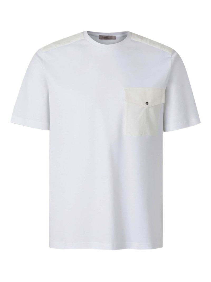 pocket-detail shoulder-panel T-shirt 1