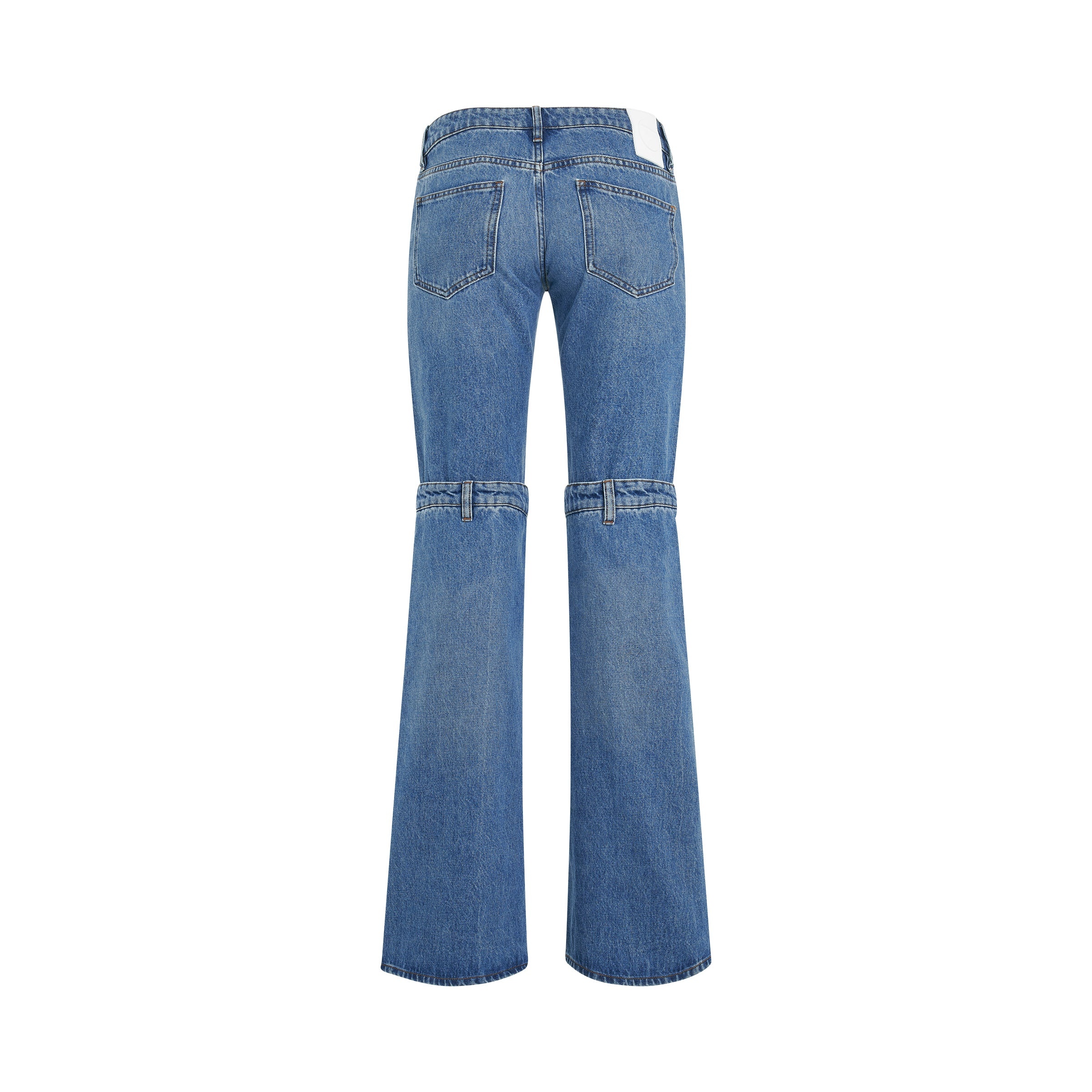 Open Knee Jeans in Washed Blue - 4