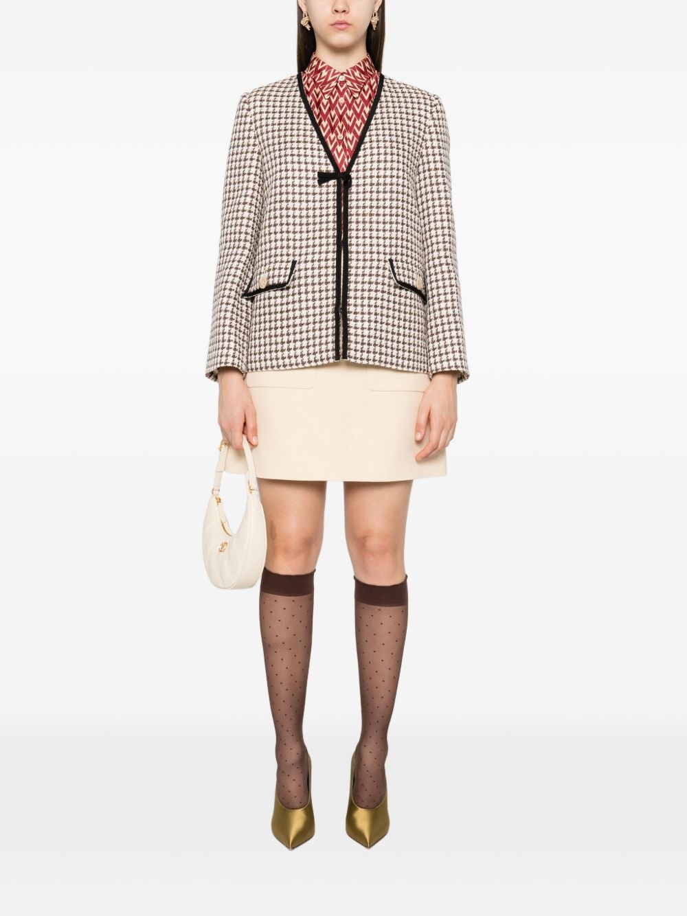tweed houndstooth-pattern jacket - 2