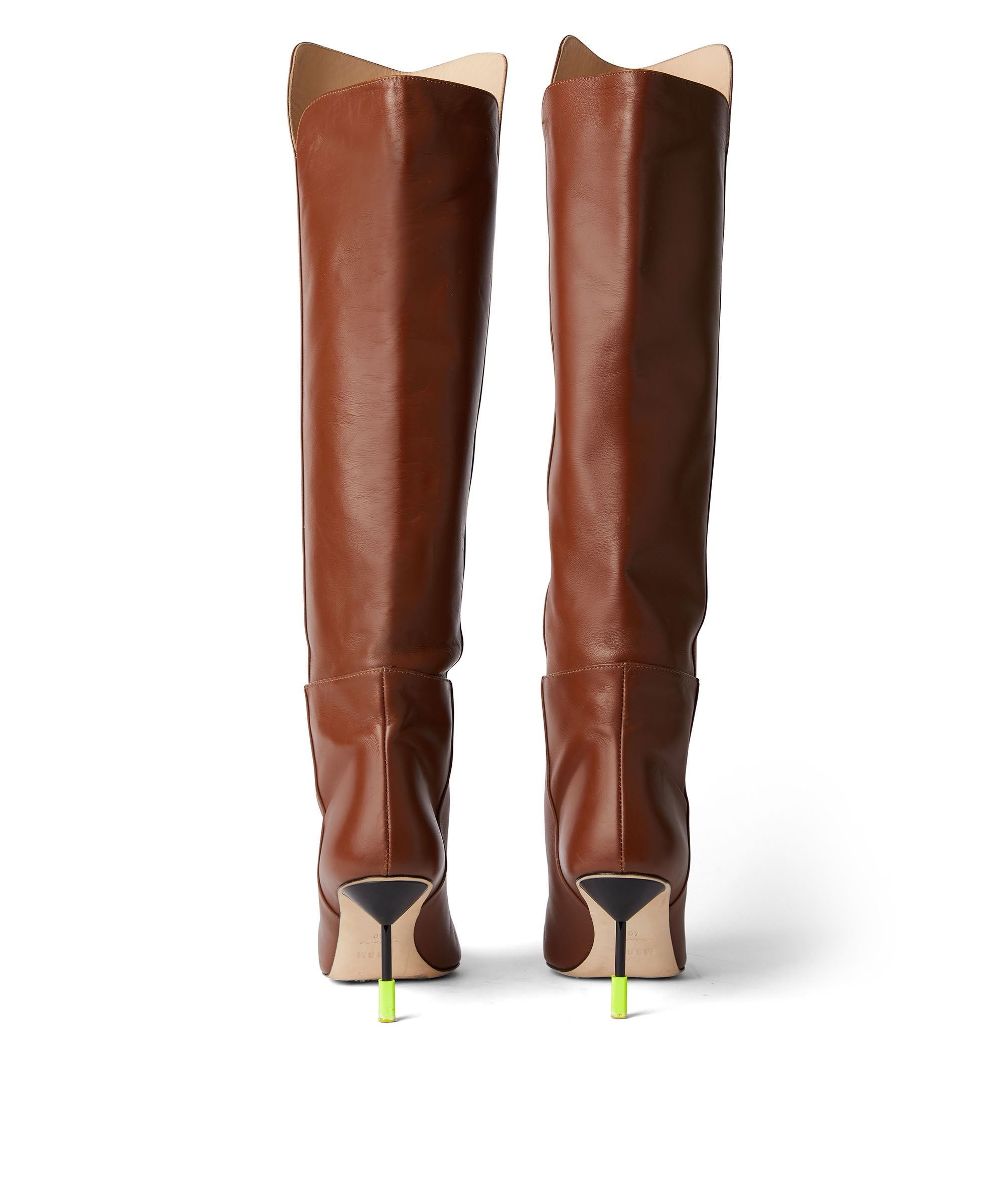 High leather boots with heel - 2