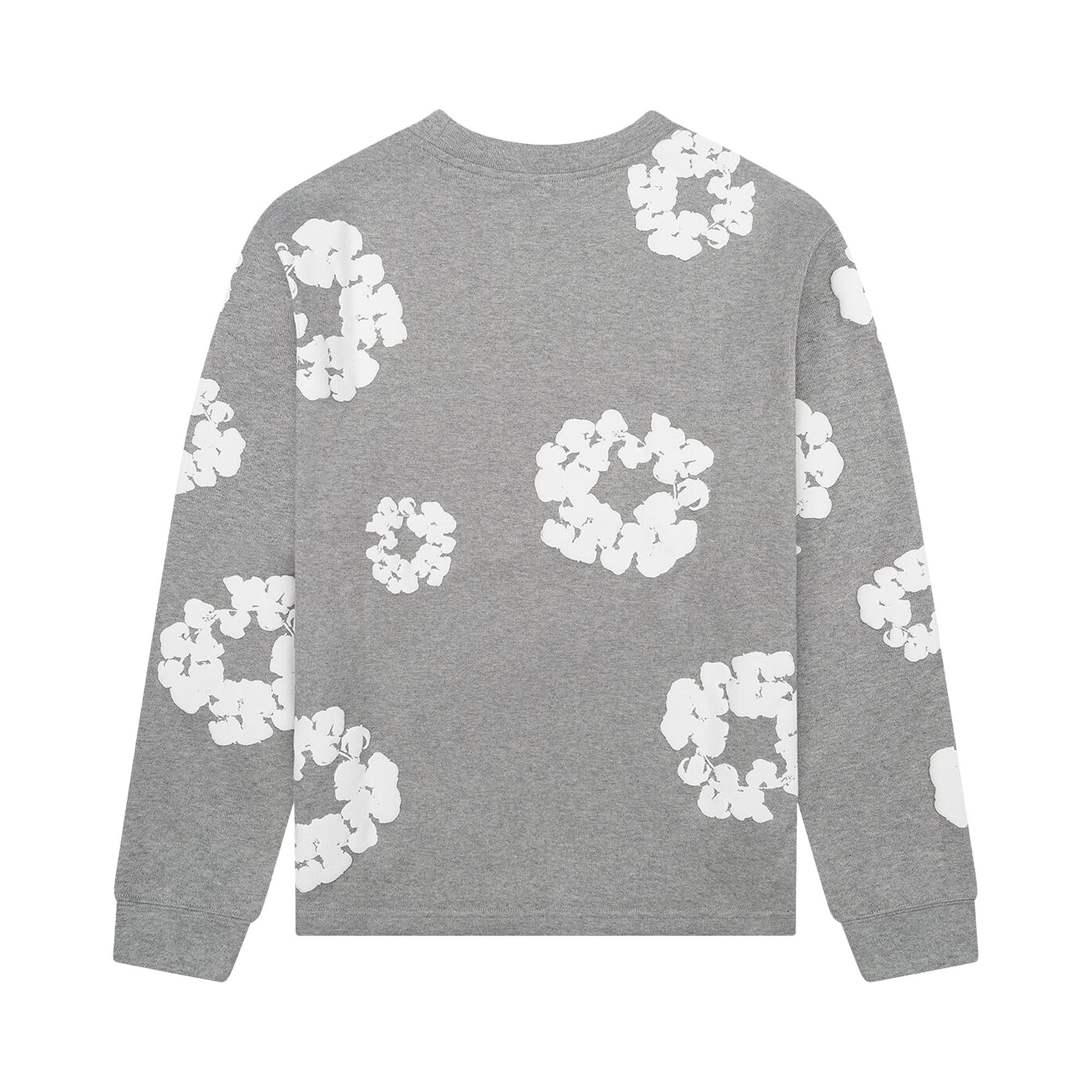 Denim Tears Long-Sleeve Wreath Tee 'Grey' - 2