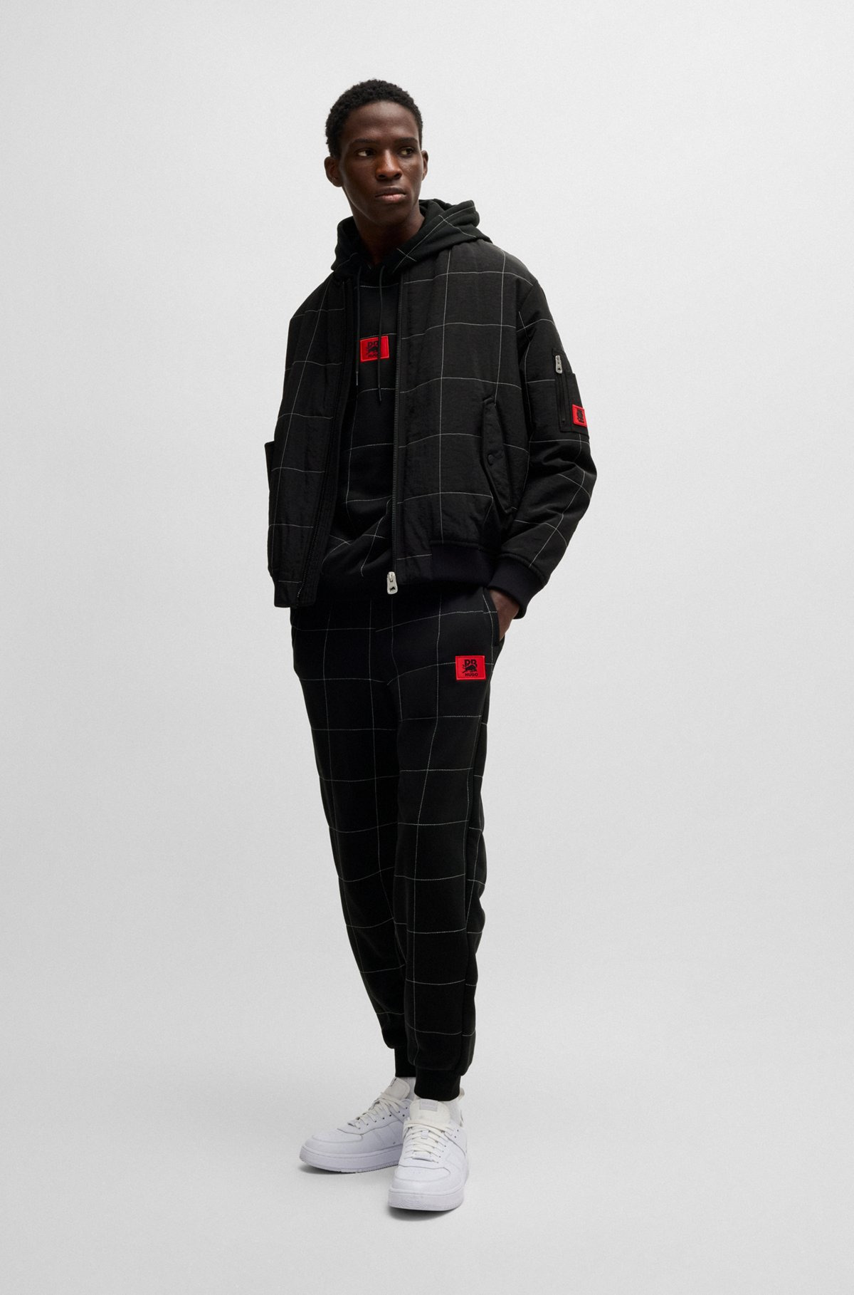 HUGO X RB WATER-REPELLENT BOMBER JACKET WITH GRID QUILTING - 3