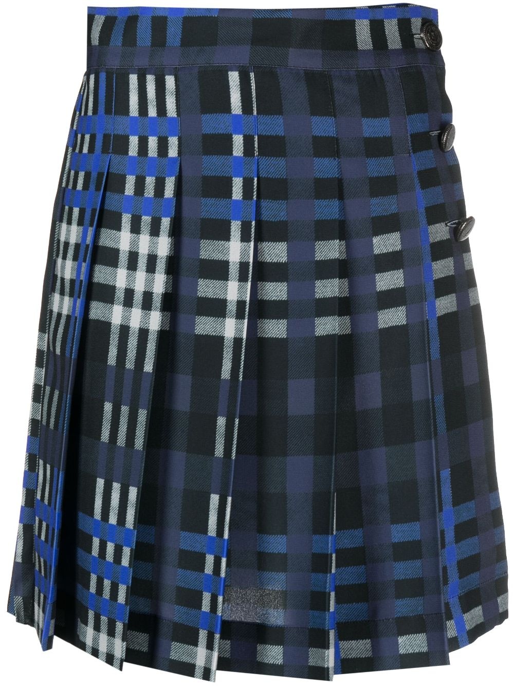 plaid-check pleated skirt - 1