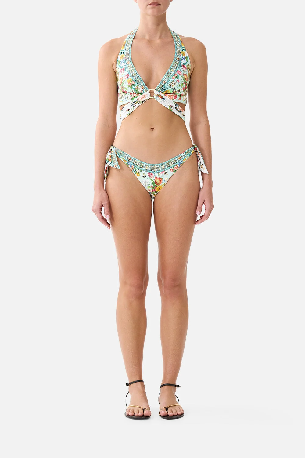 REVERSIBLE MULTI WEAR TIE HALTER BIKINI SET - 1