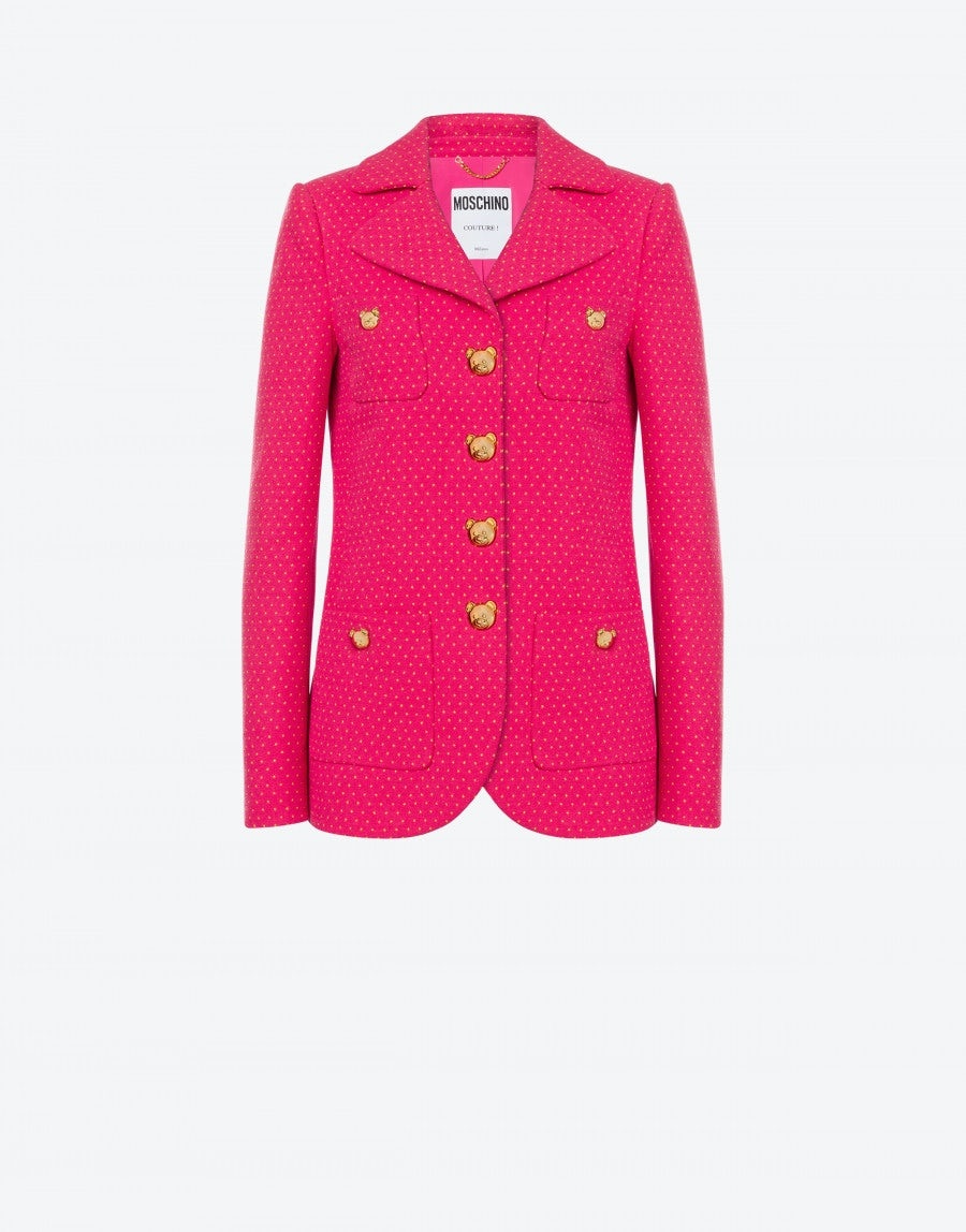 TEDDY BUTTONS POLKA DOTS JACQUARD JACKET - 1
