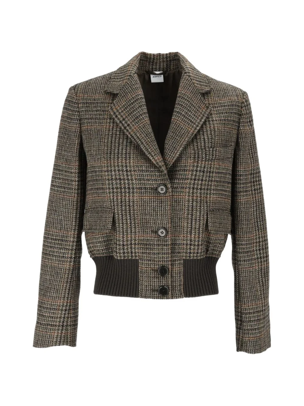 check-pattern virgin wool jacket - 1