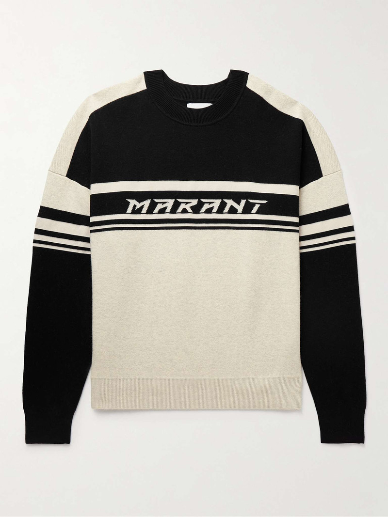Colby Colour-Block Intarsia-Knit Sweater 1