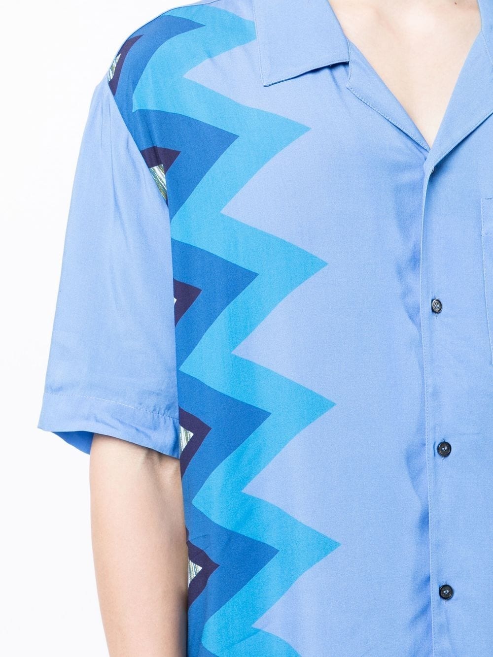 chevron-print short-sleeved shirt - 5