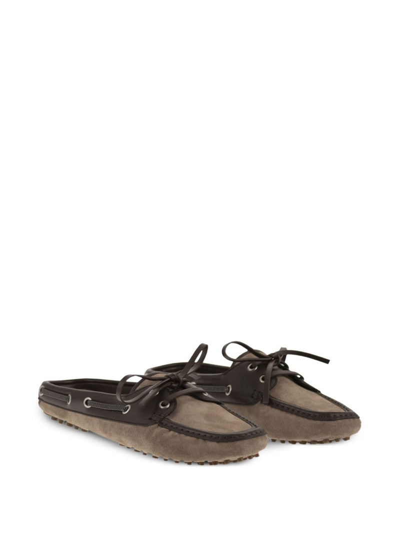 Brunello Cucinelli suede mules outlook