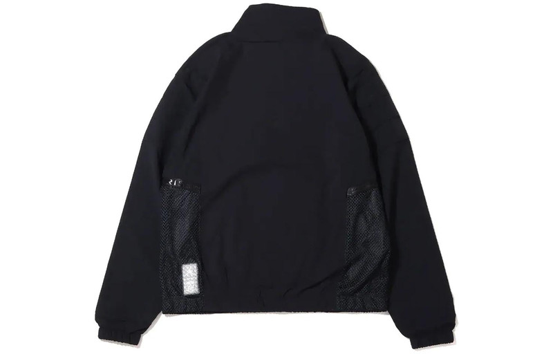 Jordan Men's Air Jordan Solid Color Logo Stand Collar Long Sleeves Jacket Black DM3091-010 outlook
