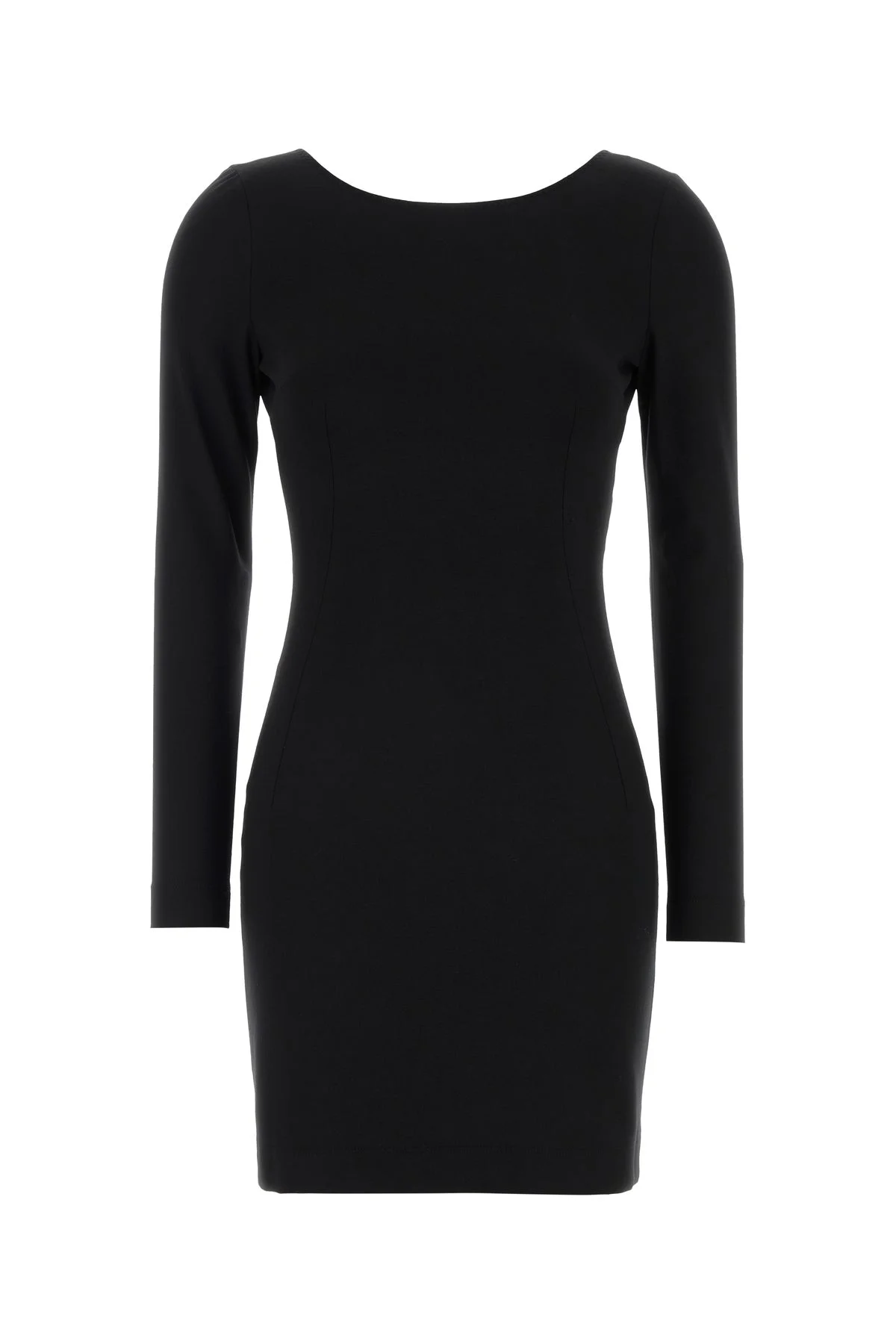 Black stretch viscose blend mini dress - 1