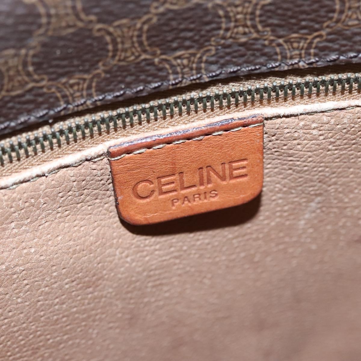 CELINE Macadam Canvas Shoulder Bag Pvc Leather Brown - 16