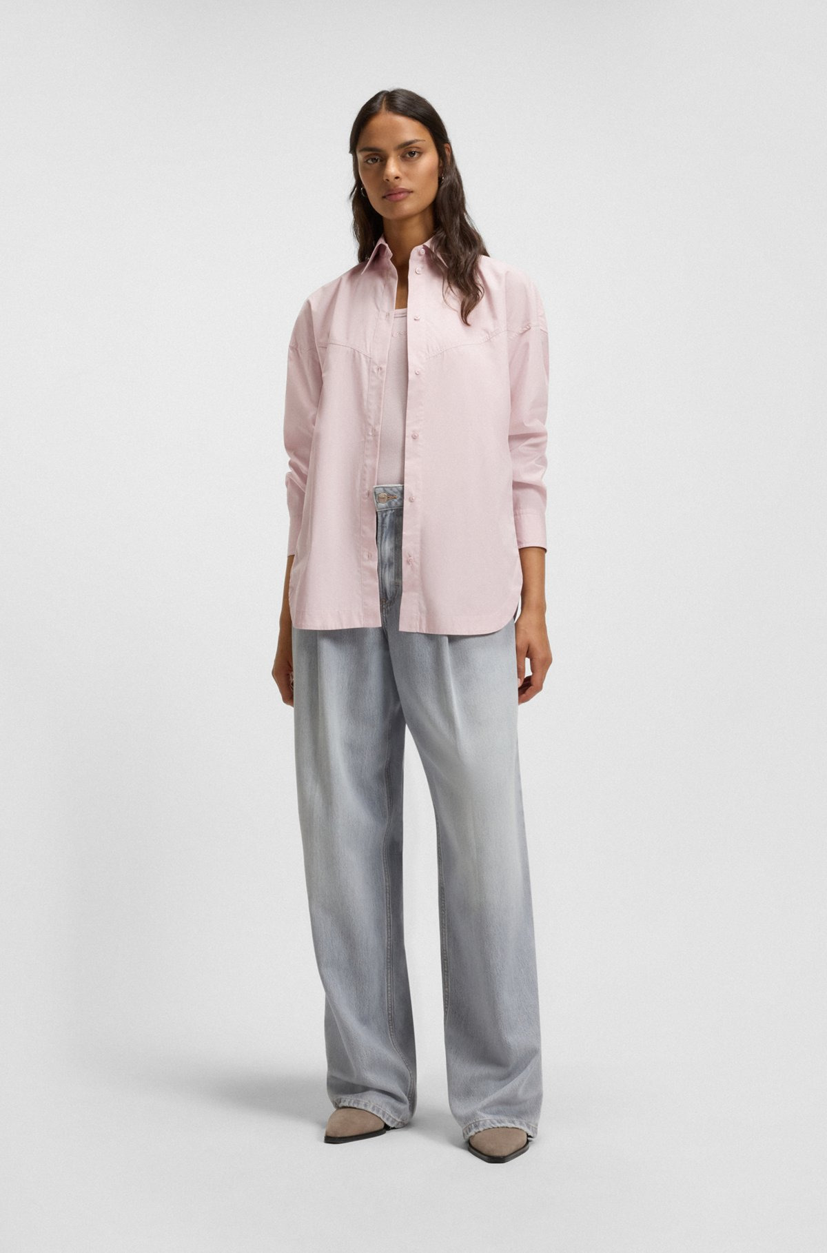 OVERSIZE-FIT BLOUSE IN COTTON POPLIN - 3