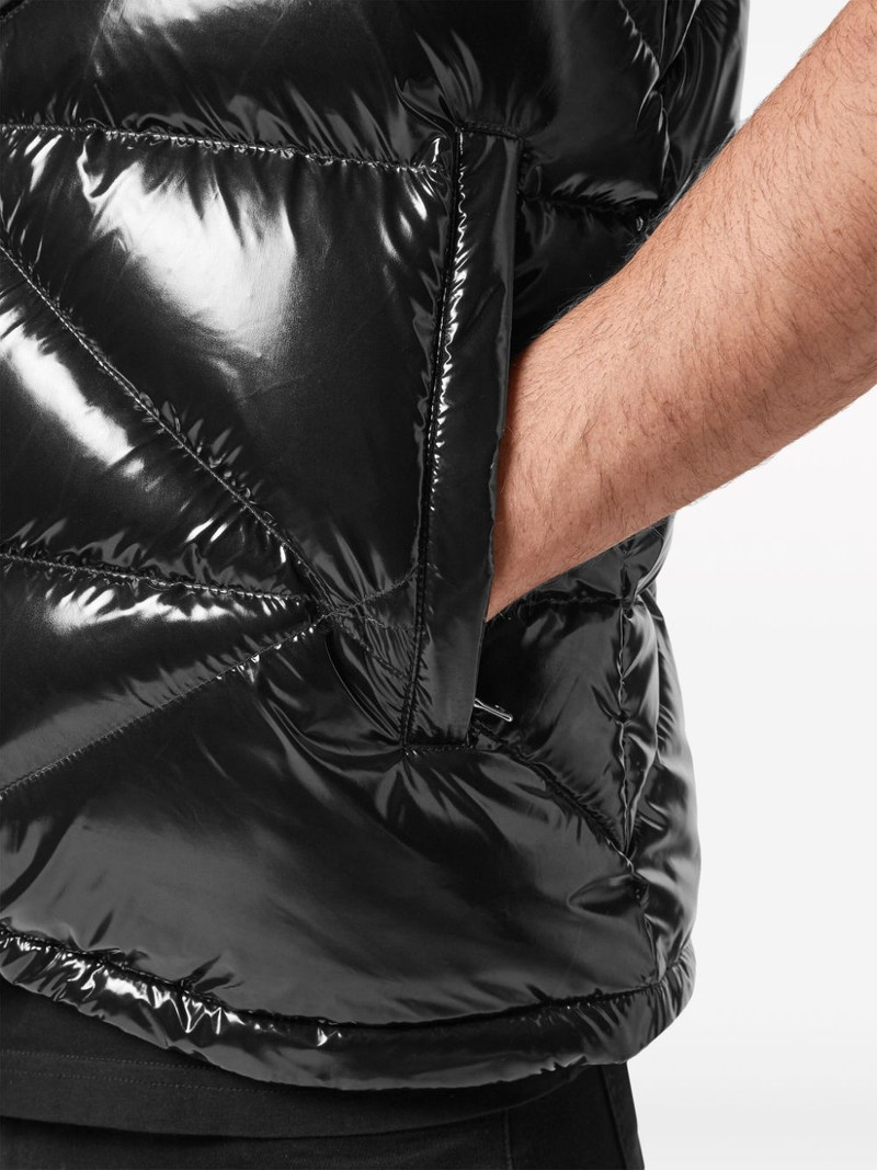 Hexagon logo-plaque padded gilet 6