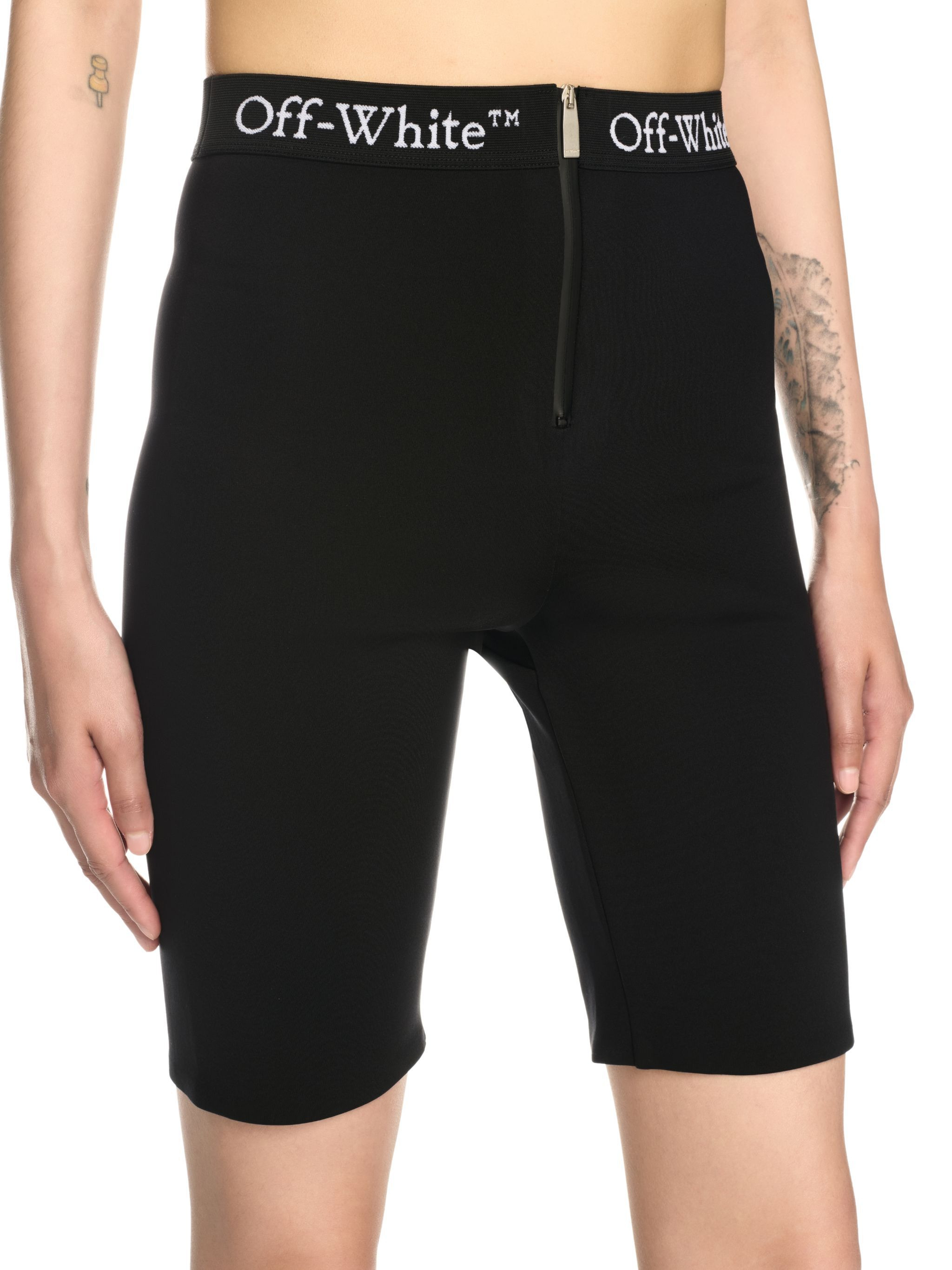 Black Logo Band Zip Shorts - 5