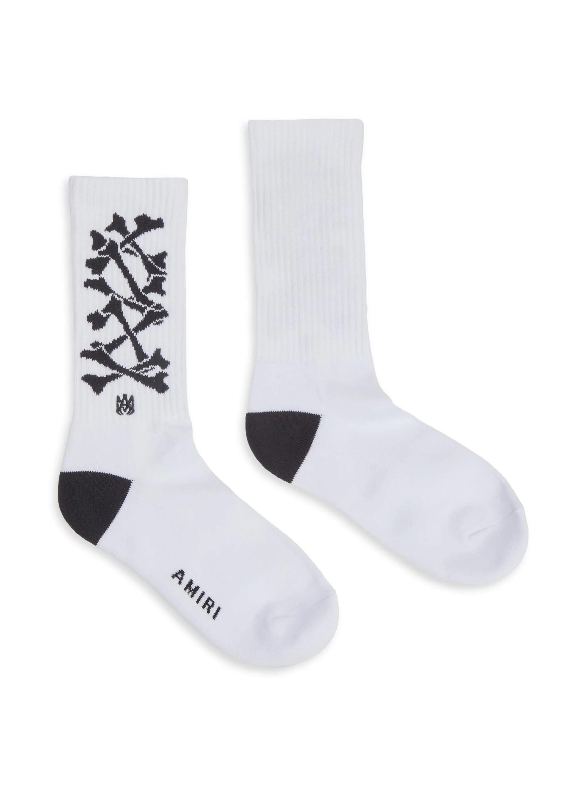 Men's Bones Stacked Cotton-Blend Socks - White Black - 1