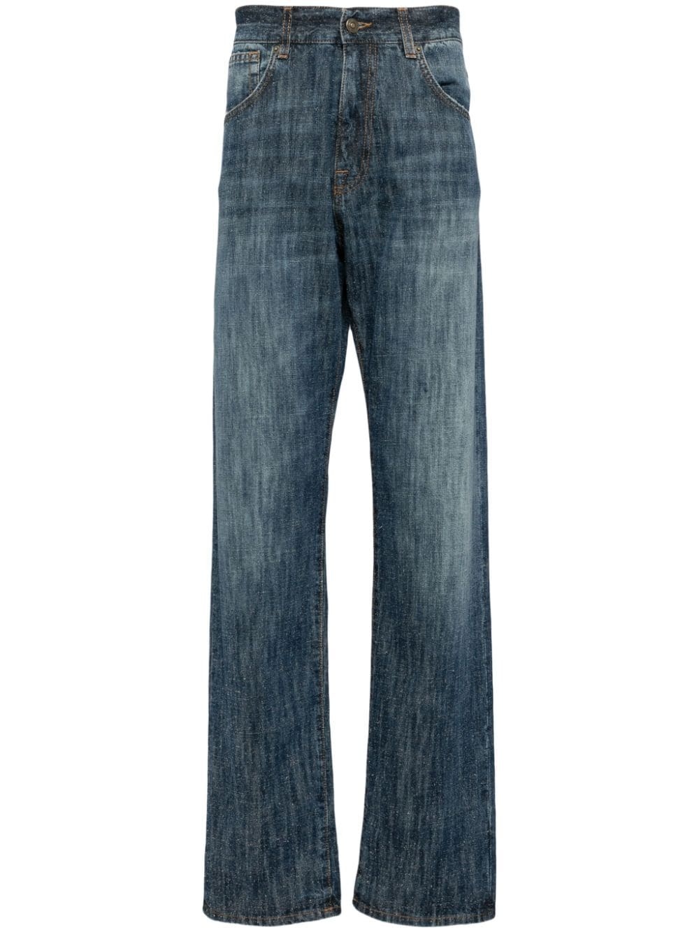 faded cotton jeans - 1