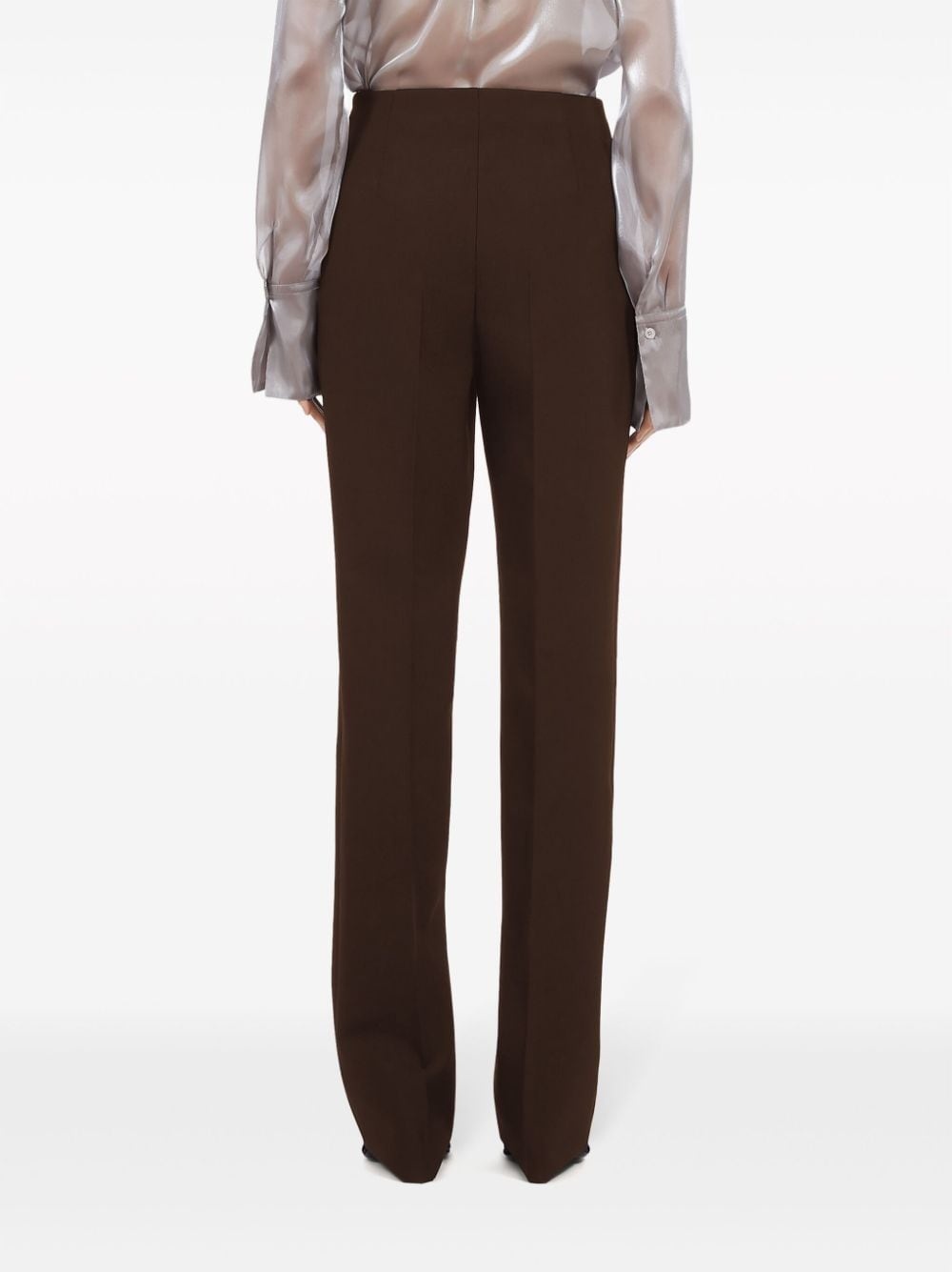 pleat-detail straight-leg trousers - 4