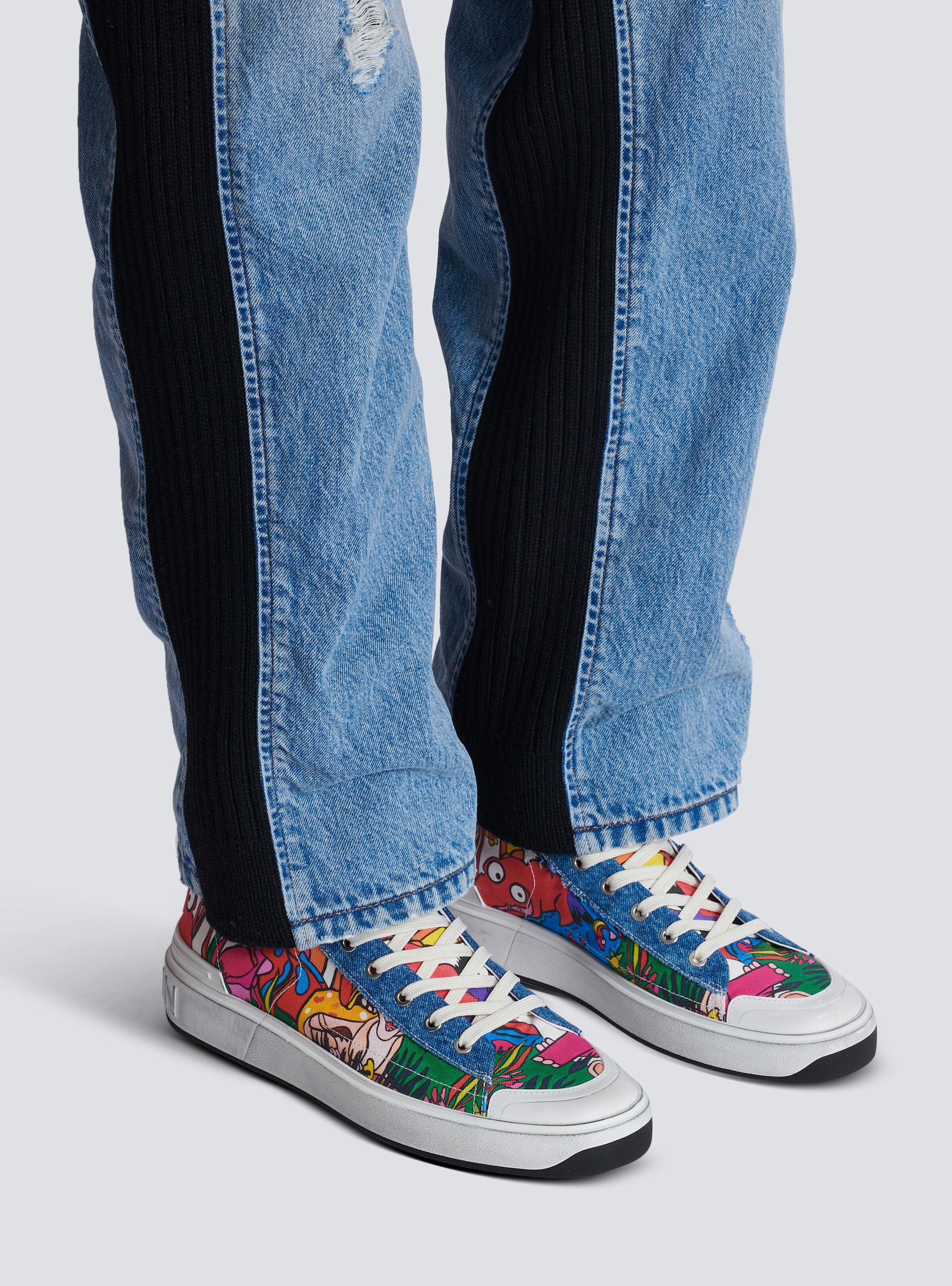 Disney x Balmain: The Lion King - B-Court High Top trainers with Enfant Précoce print - 9