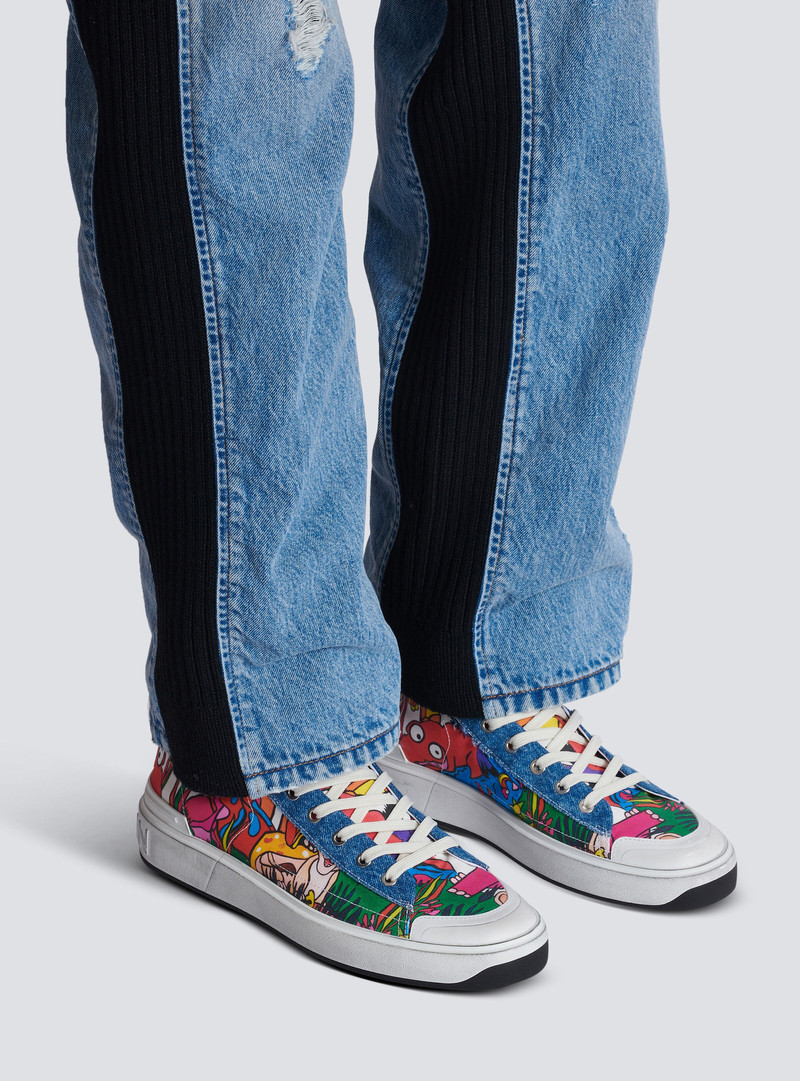 Balmain Disney x Balmain: The Lion King - B-Court High Top trainers with Enfant Précoce print outlook