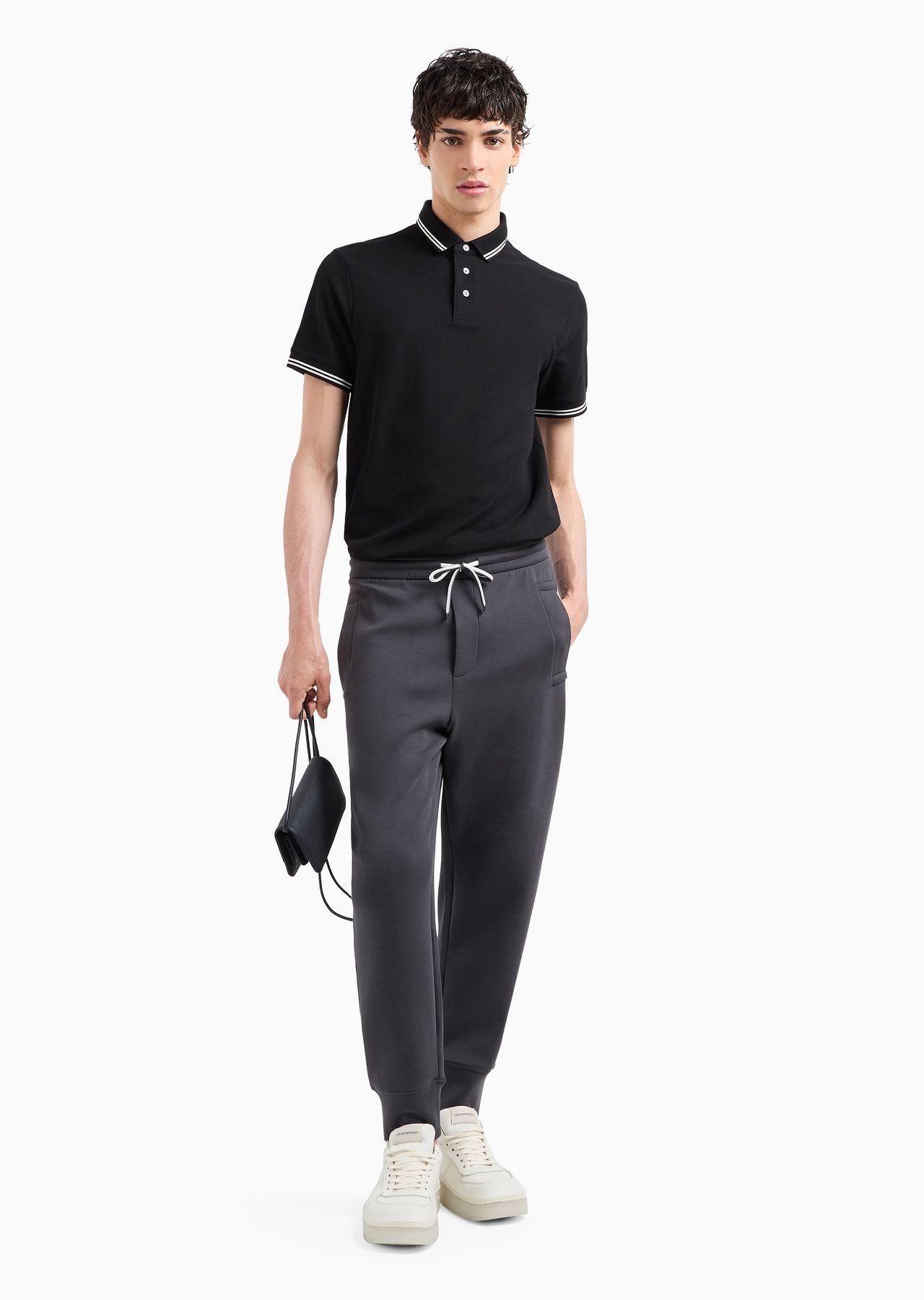 Jersey polo shirt with placed logo - 4