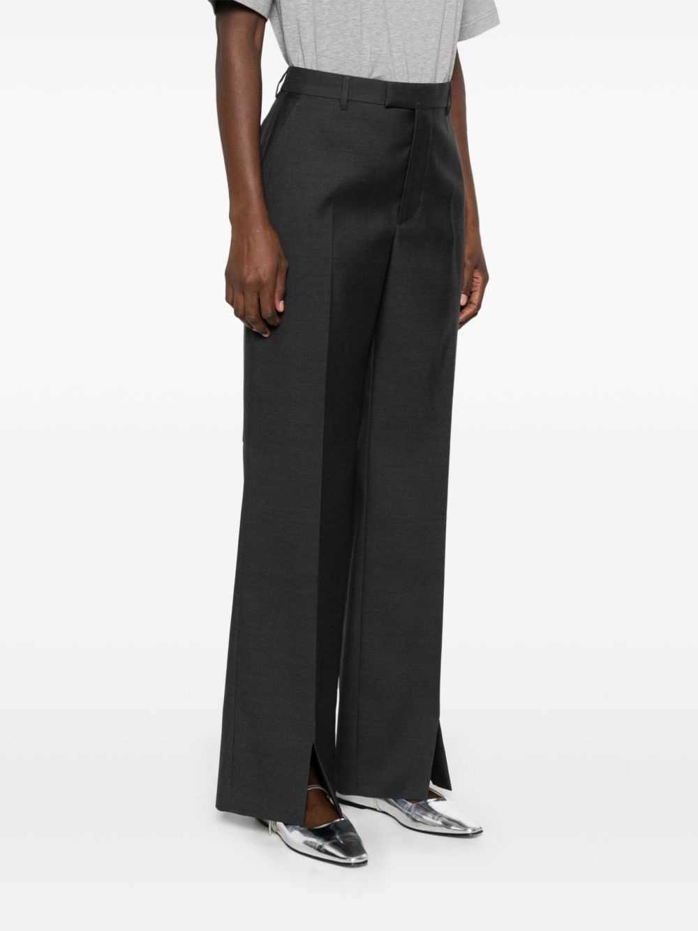 logo-embroidered straight-leg trousers - 3