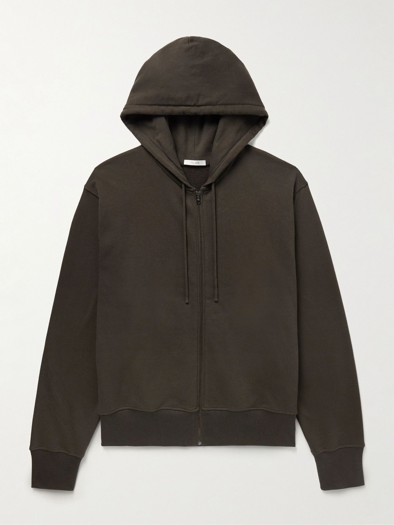 Roki Cotton and Cashmere-Blend Jersey Zip-Up Hoodie Dark brown - 1