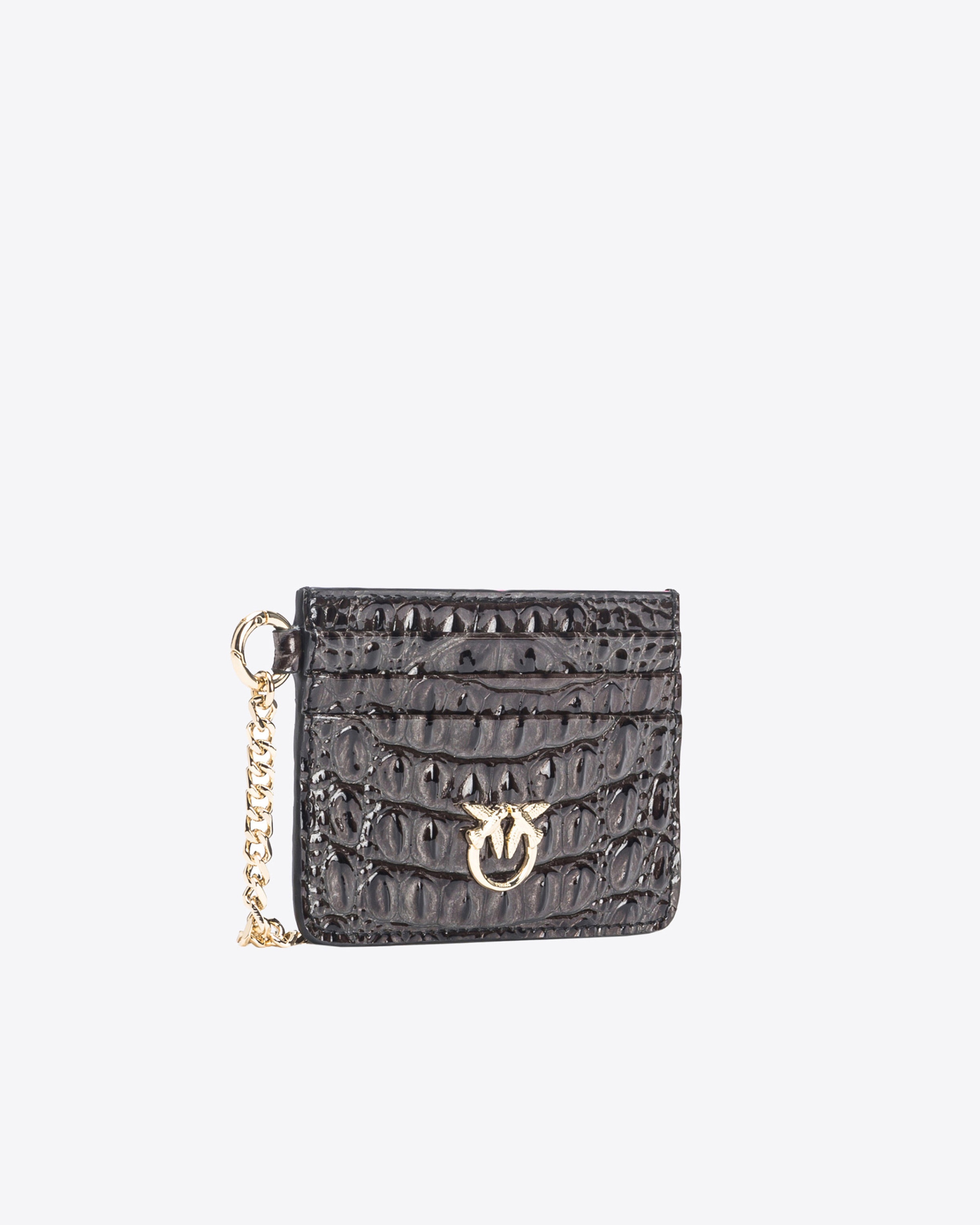PINKO GALLERIA CROC-PRINT LEATHER CARD HOLDER - 3