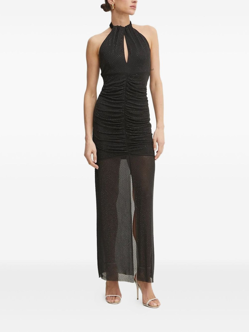 embellished halterneck midi evening dress 1