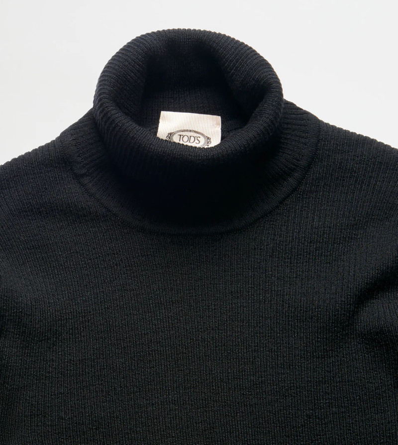 Tod's HIGH NECK JUMPER IN WOOL - BLACK outlook