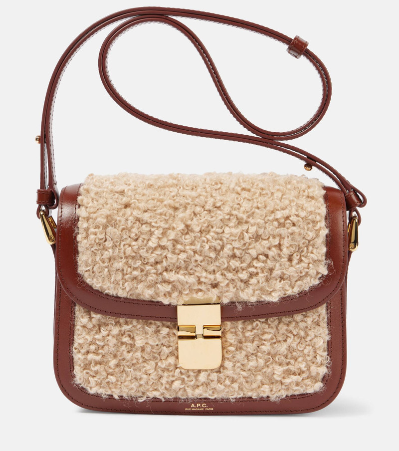 Grace Small faux shearling shoulder bag - 1