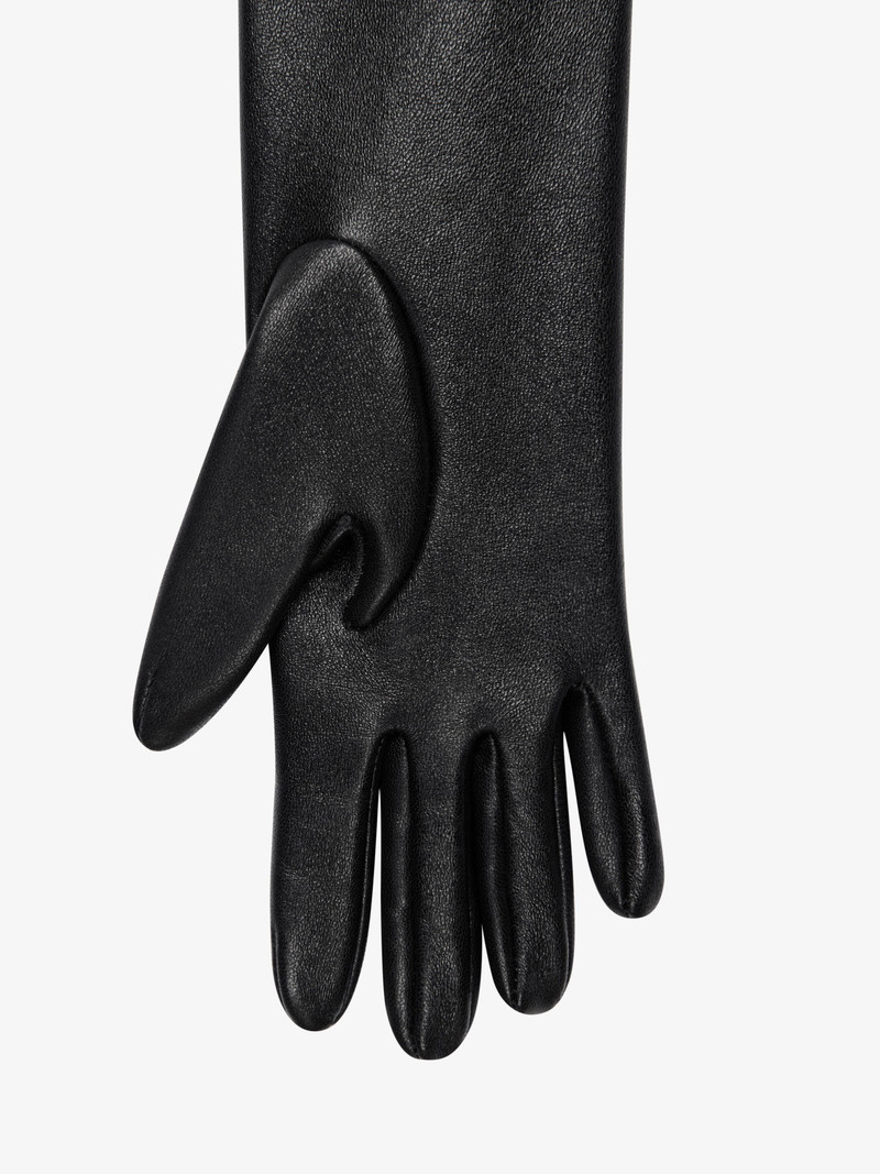 VOYOU LONG ZIPPED GLOVES IN LEATHER 3