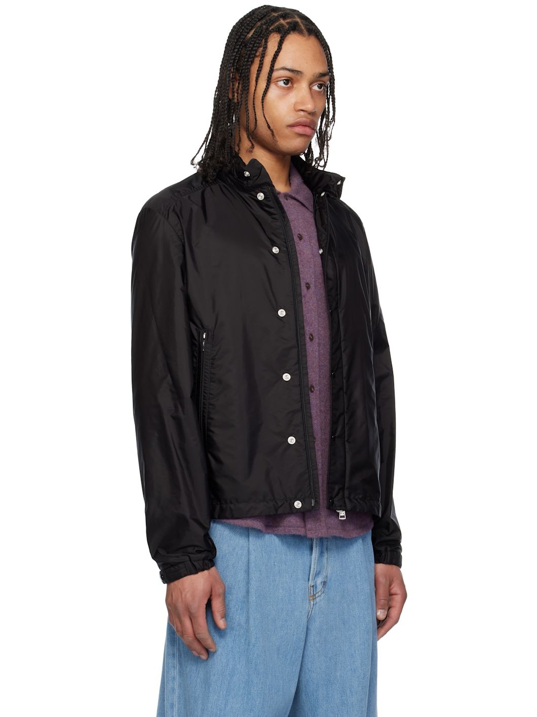 Black Montriond Hooded Windbreaker Jacket - 2