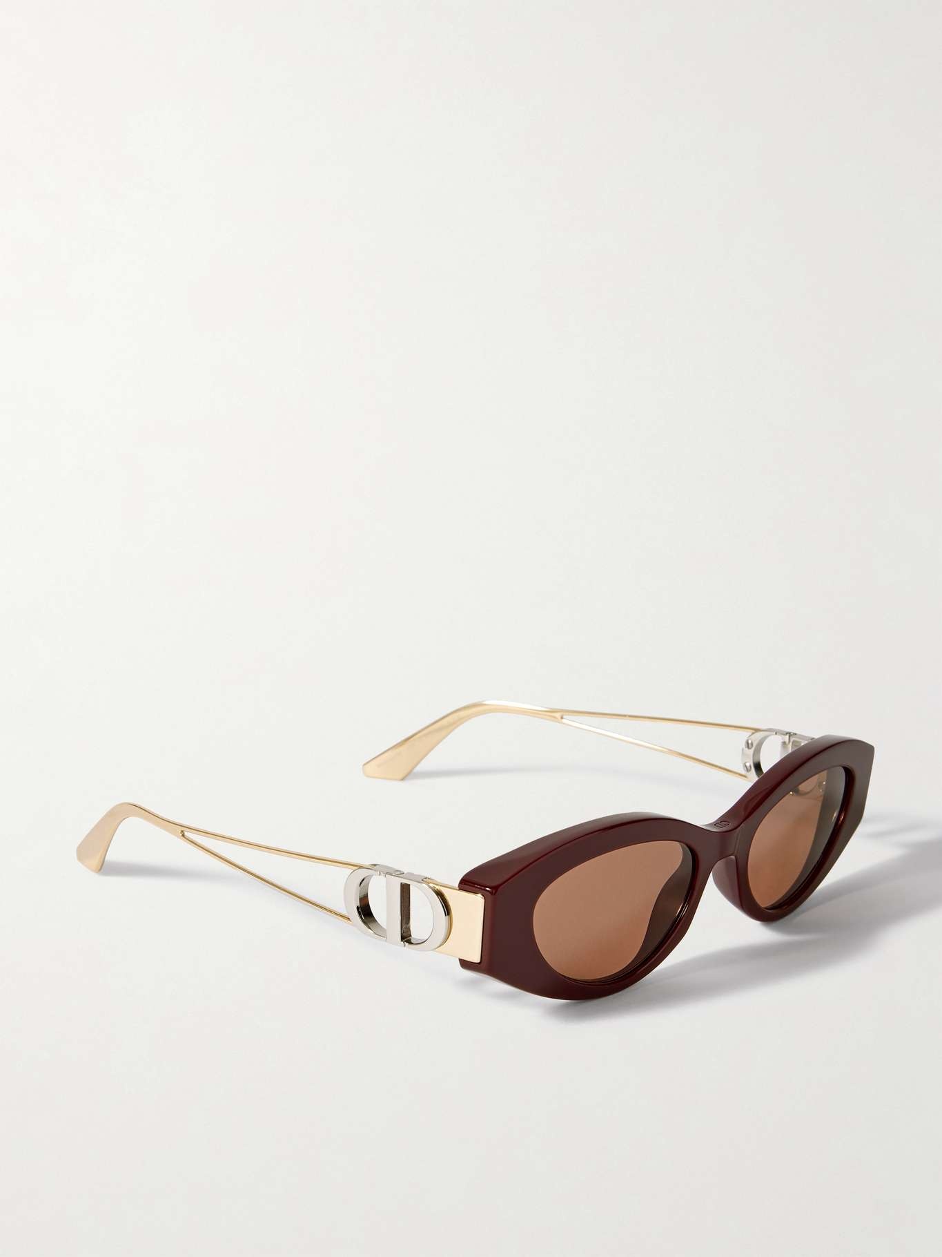 30Montaigne B6I cat-eye acetate and gold- and silver-tone sunglasses Red - 3