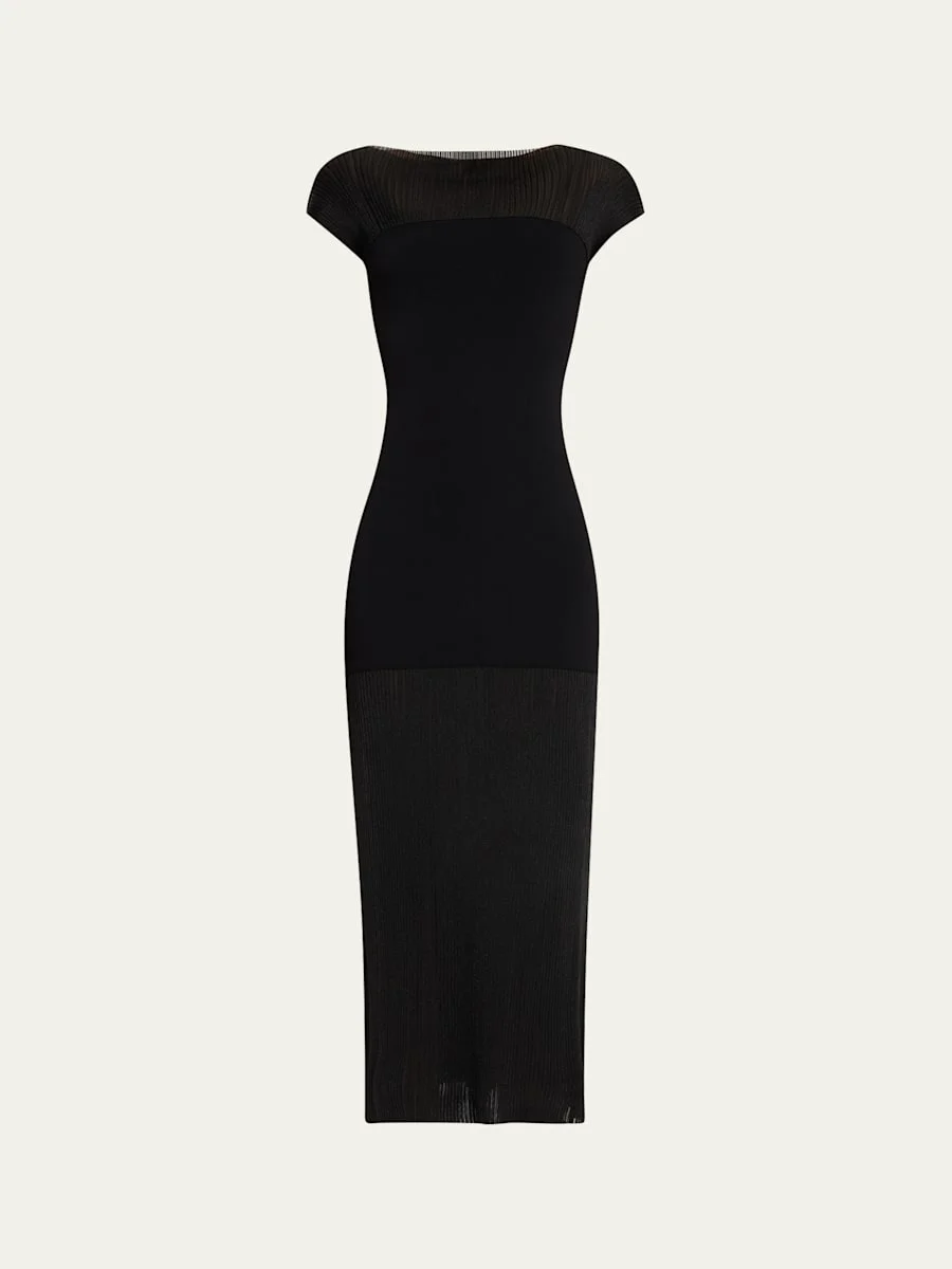 Contrast Knit Maxi Dress - 1