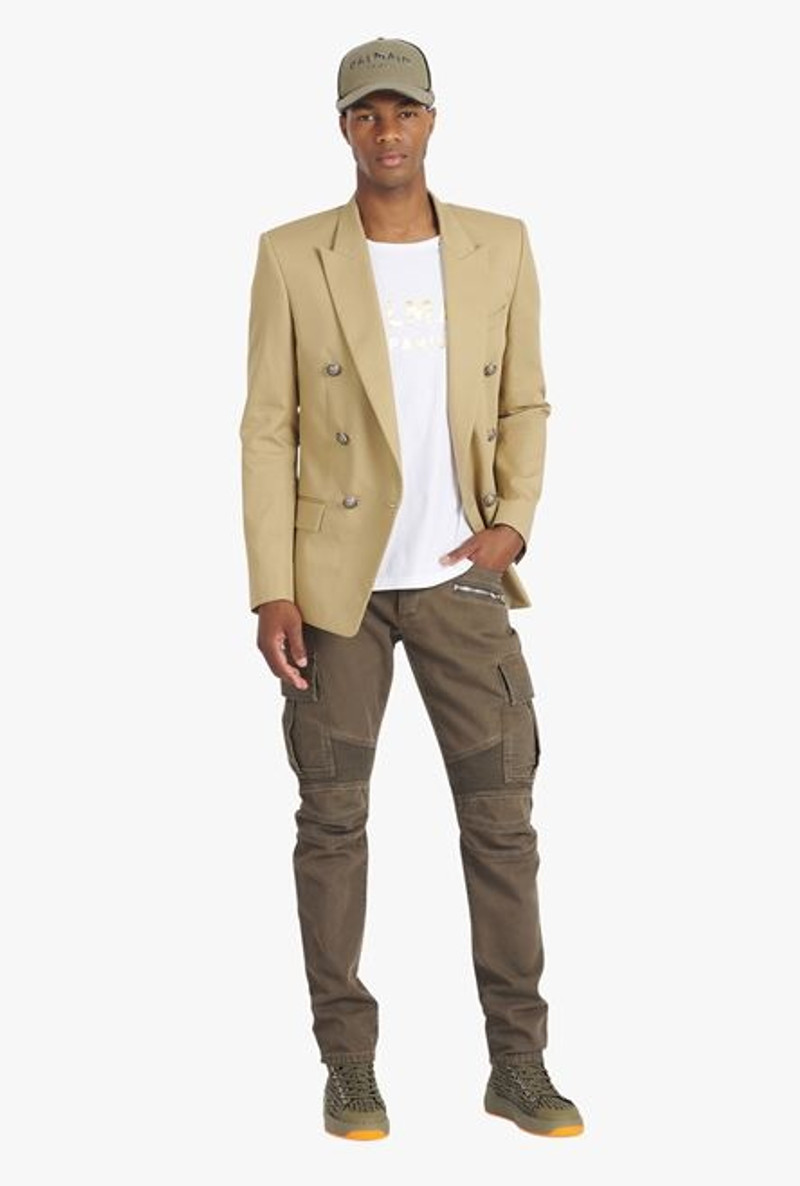 Balmain Taupe cotton cargo pants outlook