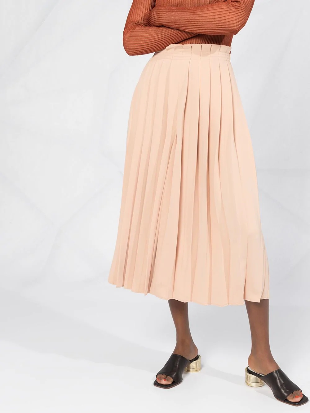 pleated wide-leg culottes - 5