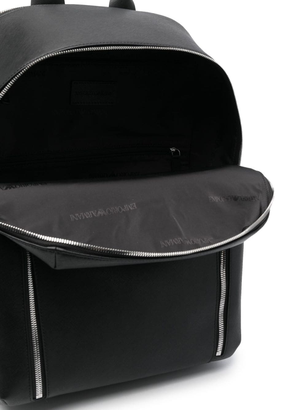 logo-embossed zip-fastening backpack - 5