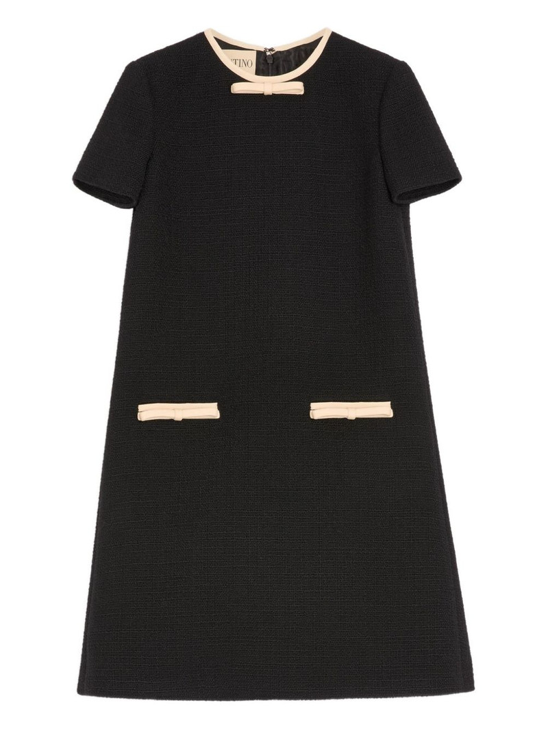 bow-embellished tweed dress 1