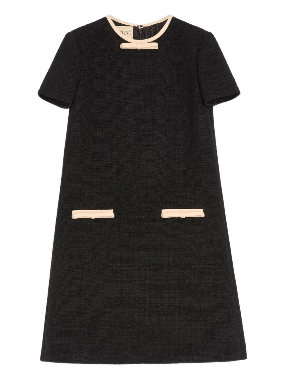 bow-embellished tweed dress - 1