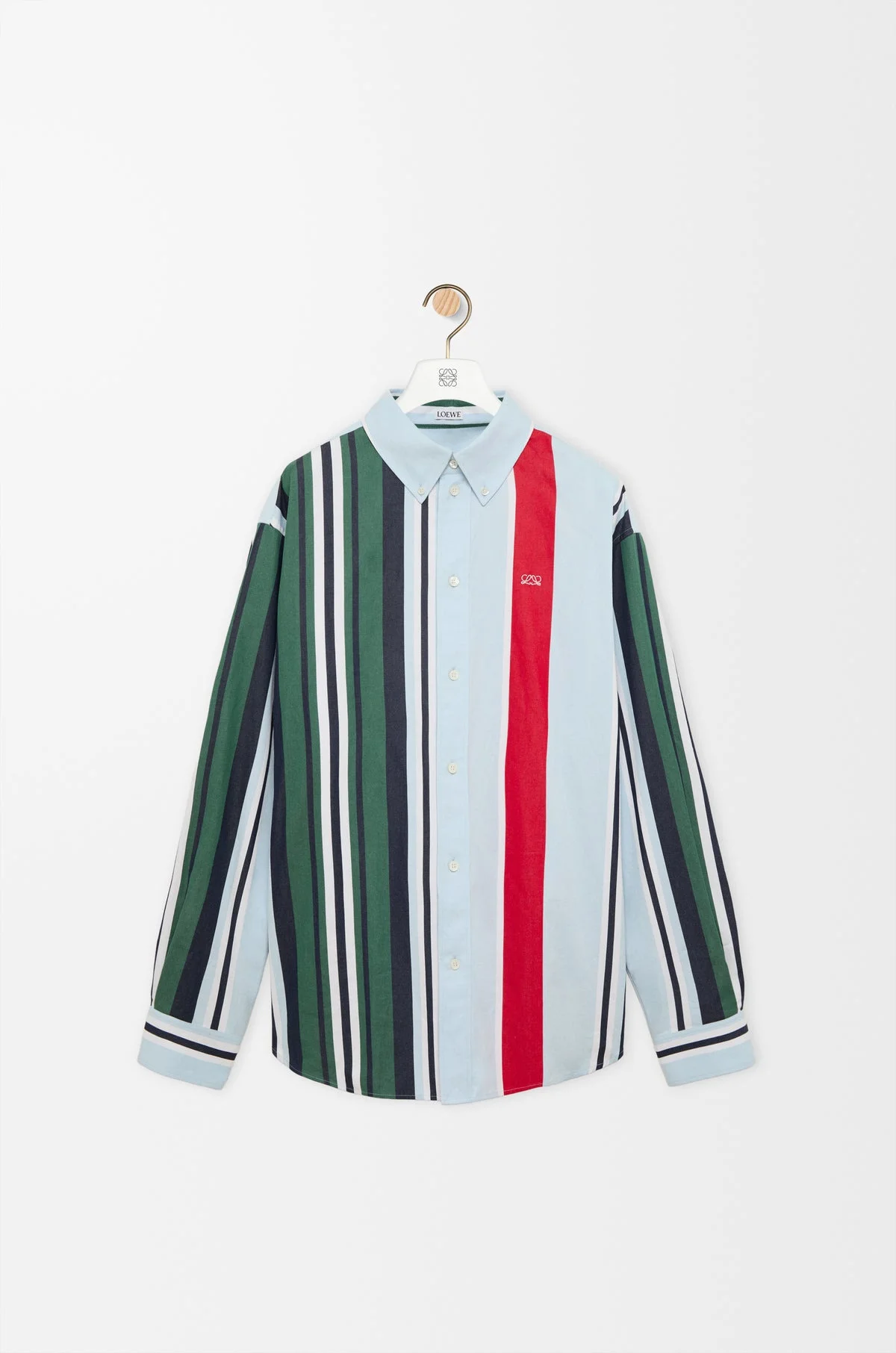 Loewe Striped Cotton Shirt Blue Multicolor - 1