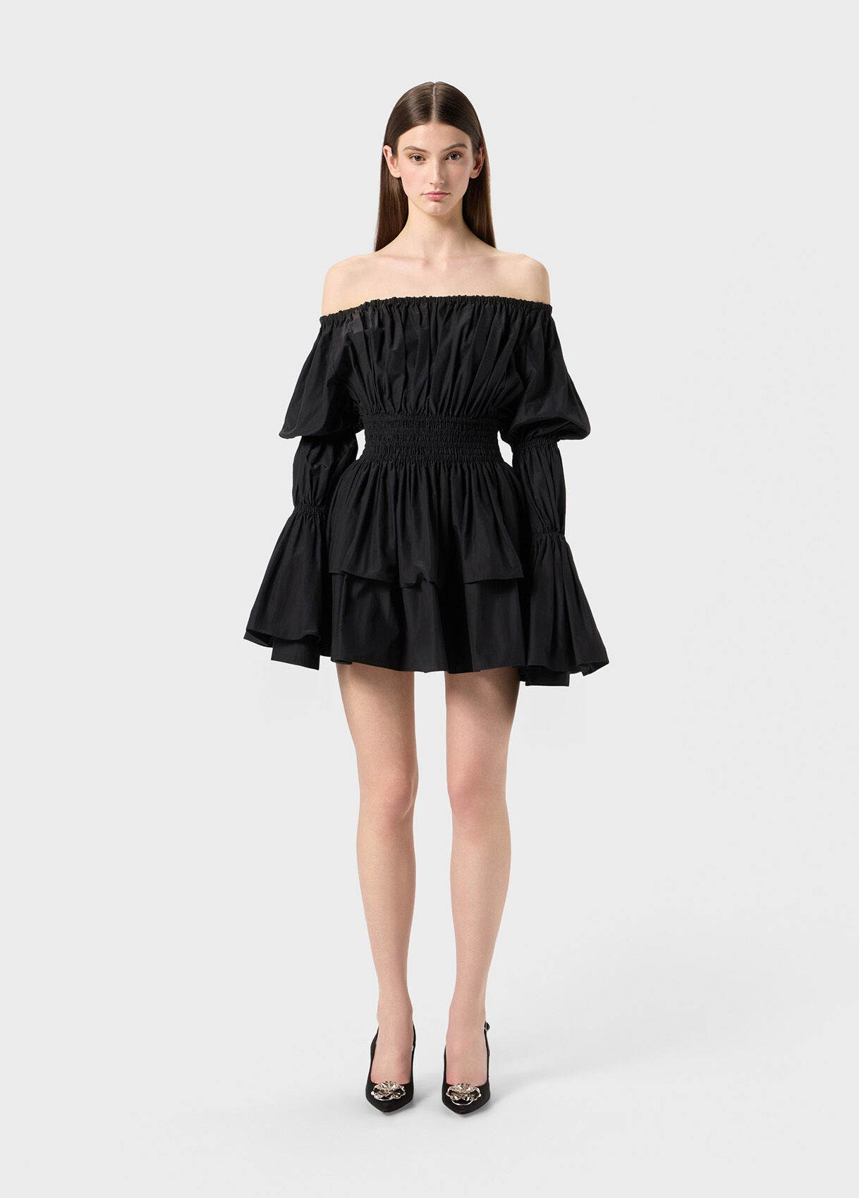 COTTON DRESS WITH RUFFLES AND GATHERING - 2