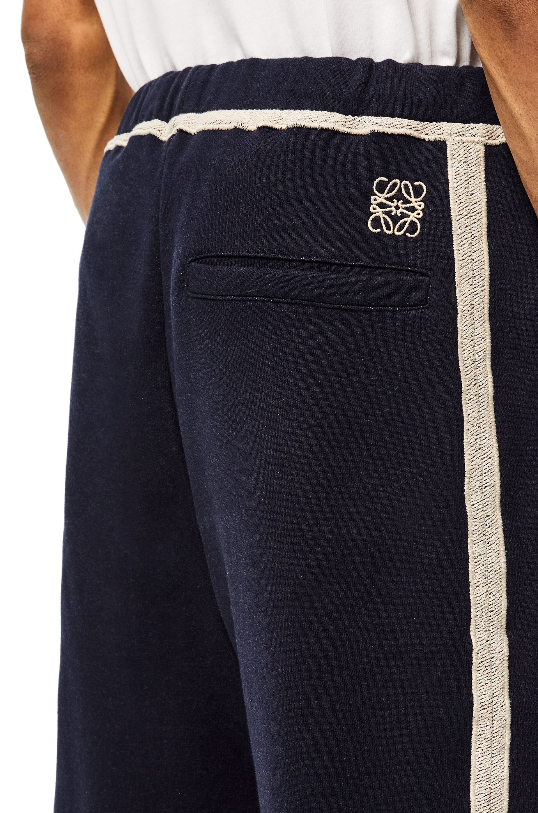 Anagram embroidered track trousers in cotton - 5